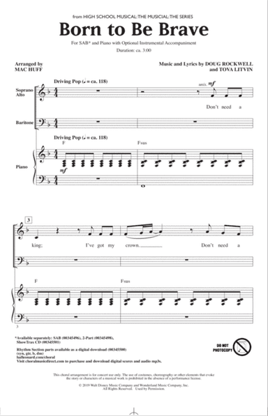 Born To Be Brave (from High School Musical: The Musical: The Series) (arr. Mac Huff)