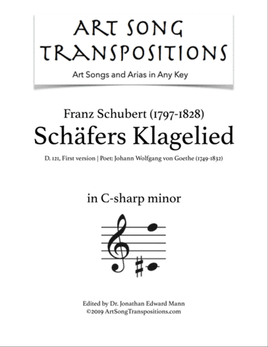 SCHUBERT: Schäfers Klagelied, D. 121 (first version, transposed to C-sharp minor)