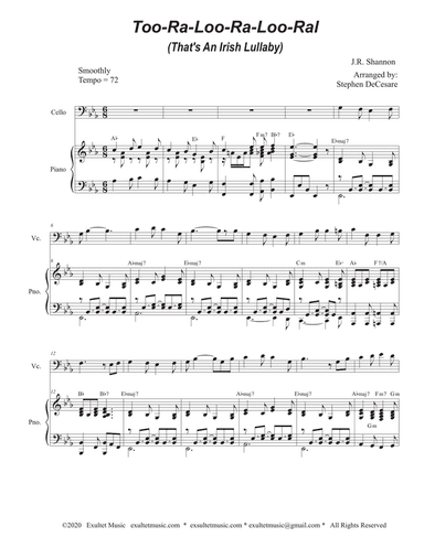 Too-Ra-Loo-Ra-Loo-Ral (That's an Irish Lullaby) (Cello solo and Piano)