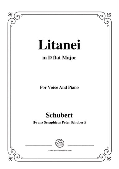 Schubert-Litanei in D flat Major,for voice and piano