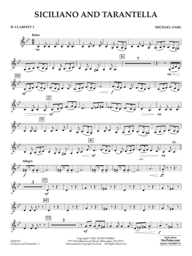 Siciliano and Tarantella - Bb Clarinet 3