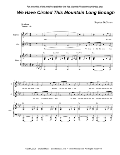 We Have Circled This Mountain Long Enough (for 2-part choir - (SA)