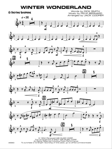 Winter Wonderland: E-flat Baritone Saxophone