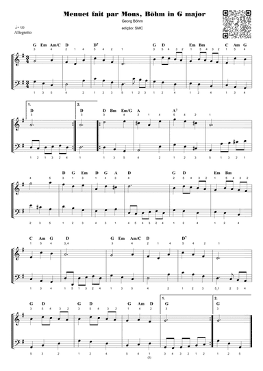 Menuet fait par Mons, Böhm in G major