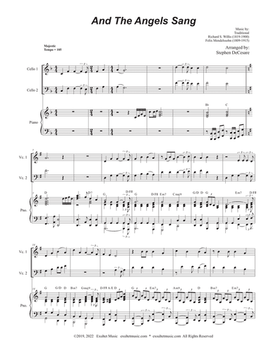 And The Angels Sang (Cello Duet and Piano)