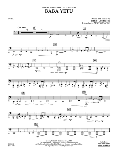 Baba Yetu (from Civilization IV) (trans. Matt Conaway) - Tuba