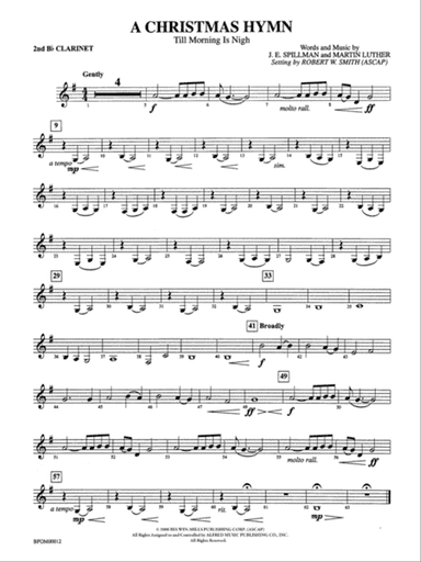 A Christmas Hymn: 2nd B-flat Clarinet