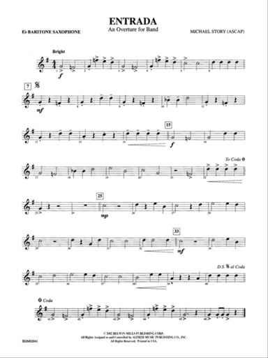 Entrada (An Overture for Band): E-flat Baritone Saxophone