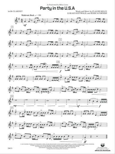 Party in the U.S.A.: 1st B-flat Clarinet