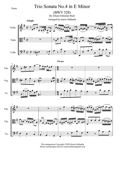 Trio Sonata No.4 in E minor, BWV 528