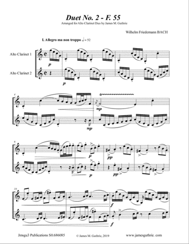 WF Bach: Duet No. 2 for Alto Clarinet Duo