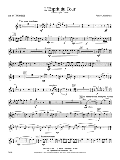 L'Esprit du Tour: A Fanfare for Lance: 1st B-flat Trumpet