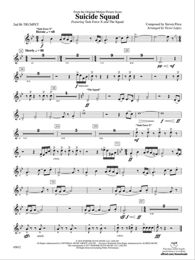 Suicide Squad: 2nd B-flat Trumpet