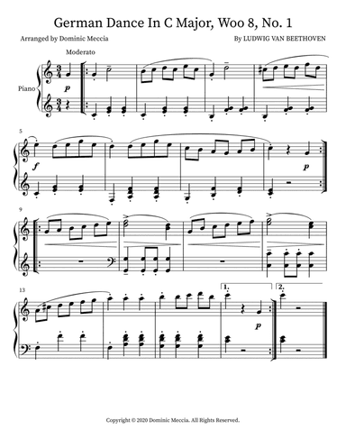 German Dance In C Major, Woo 8, No. 1