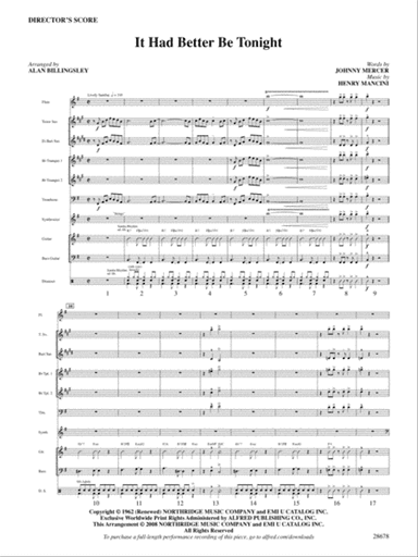 It Had Better Be Tonight (recorded by Michael Buble): Score