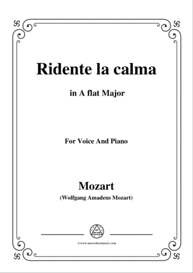 Mozart-Ridente la calma,in A flat Major,for Voice and Piano