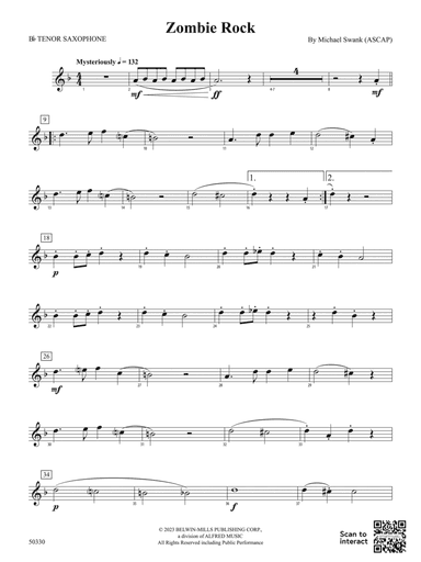 Zombie Rock: B-flat Tenor Saxophone