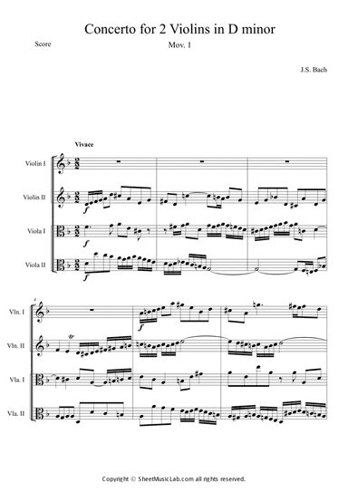 Concerto for 2 Violins 1st mov