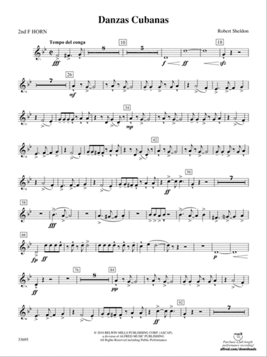 Danzas Cubanas: 2nd F Horn