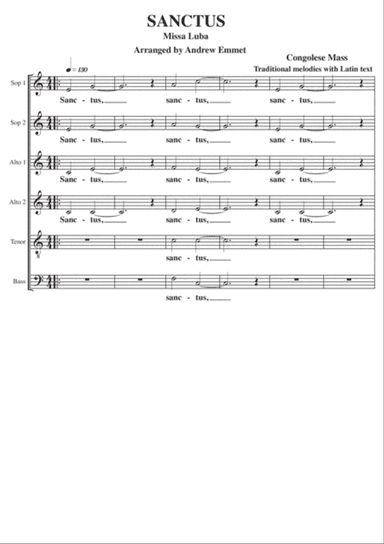 Sanctus (Missa Luba) A Cappella