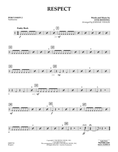 Respect (arr. Johnnie Vinson) - Percussion 2