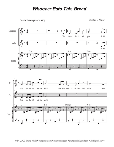 Whoever Eats This Bread (Duet for Soprano and Alto solo)