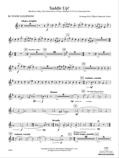 Saddle Up!: B-flat Tenor Saxophone