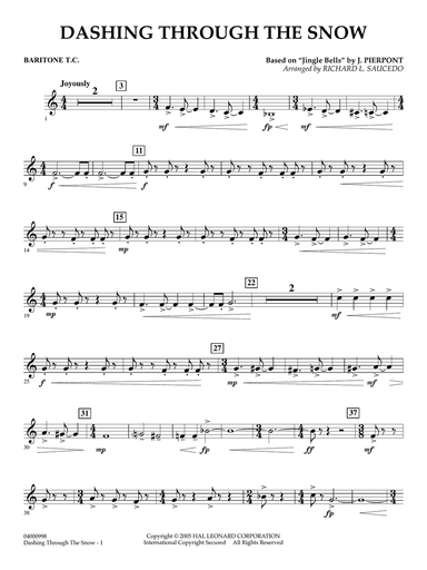 Dashing Through The Snow (based on "Jingle Bells") (arr. Richard L. Saucedo) - Baritone T.C.