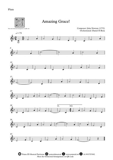 Amazing Grace How Sweet the sound - Easy Flute