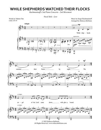 While Shepherds Watched Their Flocks / Rachmaninoff's Piano Concerto No. 2, Second Movement (VSL)