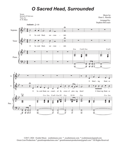 O Sacred Head, Surrounded (2-part choir - (Soprano and Tenor)