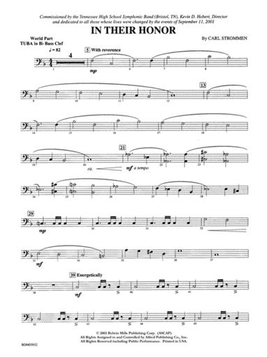 In Their Honor: WP B-flat Tuba B.C.