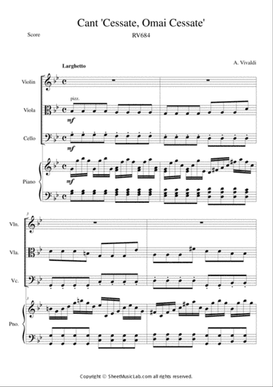 Cantate "Cessate, Omai Cessate" RV 684