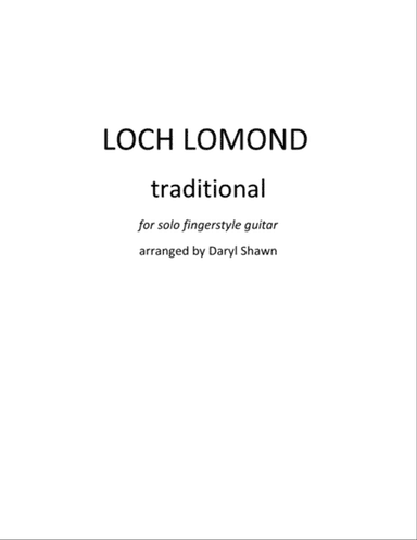 Loch Lomond, for solo fingerstyle guitar