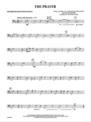 The Prayer: 1st Trombone