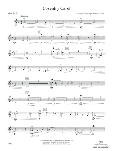 Coventry Carol: 2nd Violin
