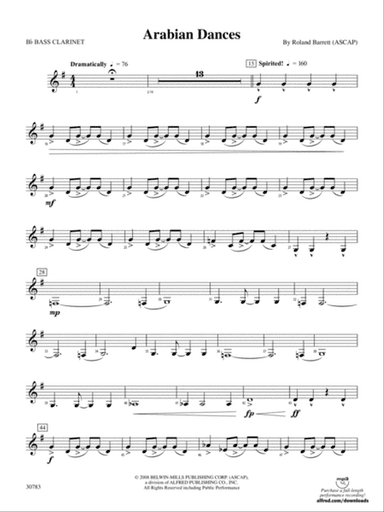 Arabian Dances: B-flat Bass Clarinet