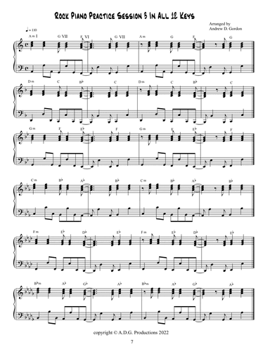 Rock Piano Practice Session 3 in All 12 Keys