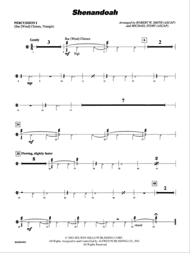 Shenandoah: 1st Percussion