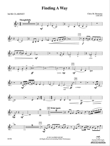 Finding a Way: 3rd B-flat Clarinet