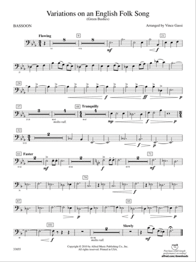 Variations on an English Folk Song: Bassoon