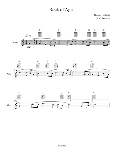 Rock of Ages (Guitar Solo or Duet)
