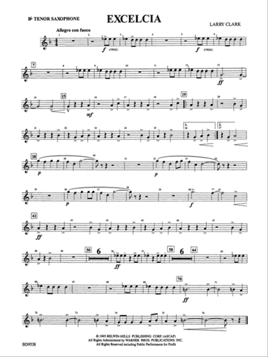 Excelcia: B-flat Tenor Saxophone