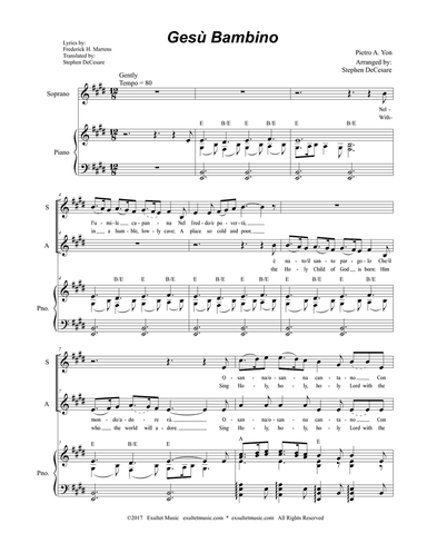 Gesu Bambino (for 2-part choir - (SA)
