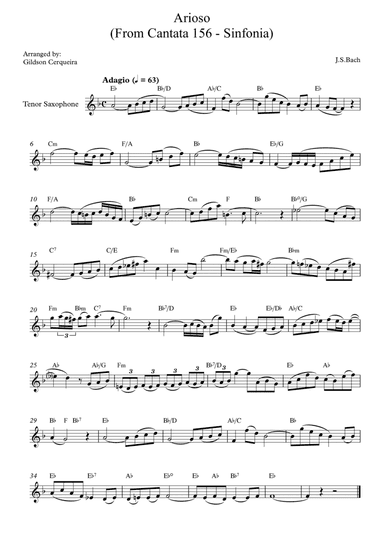 Arioso (From Cantata 156 - Sinfonia)