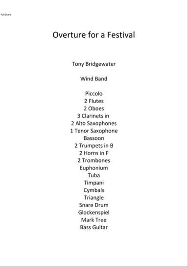 Overture for a Festival
