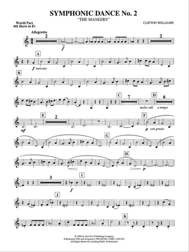 Symphonic Dance No. 2: (wp) 4th Horn in E-flat