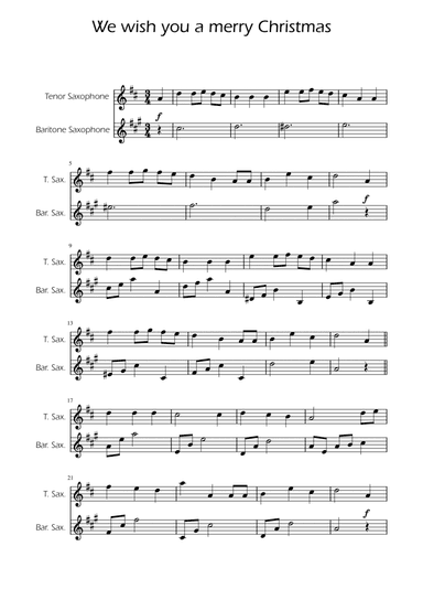 We Wish You a Merry Christmas - Sax Duet
