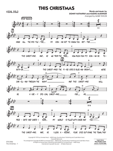 This Christmas (Key: Ab) (arr. Mark Taylor) - Vocal Solo