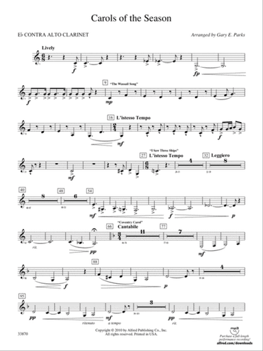 Carols of the Season: (wp) E-flat Contrabass Clarinet